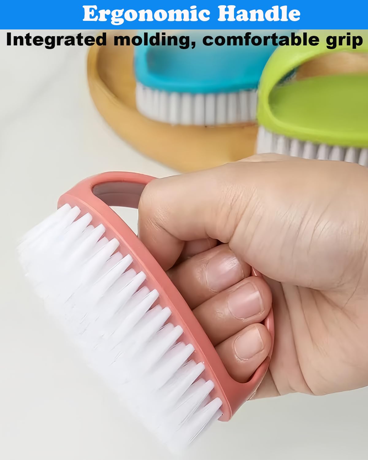 Small Scrub Brush for Cleaning - 4 Pack Scrubbing Brushes with Stiff Nylon Bristles Heavy Duty Cleaning Brush Multi-Purpose Scrub Brushes