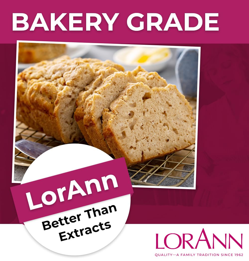 Lorann Oils Buttery Sweet Dough Bakery Emulsion: Authentic Sweet Dough Taste, Ideal for Amplifying Sweet Bready Notes in Baked Goods, Gluten-Free