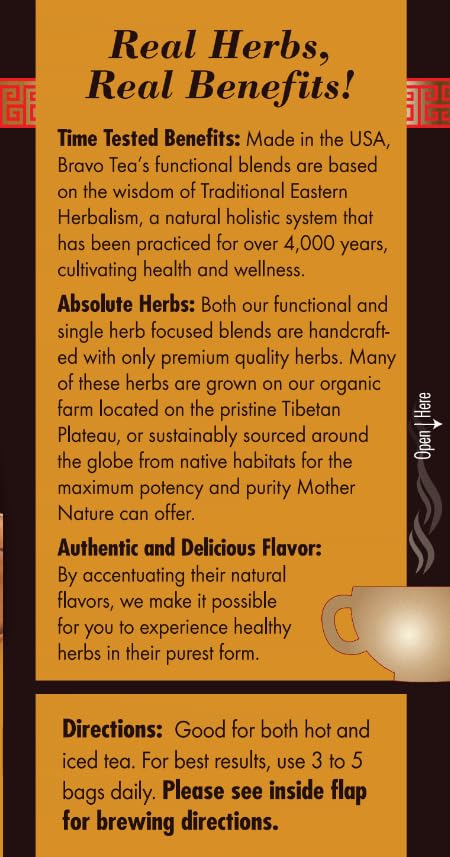 Bravo Tea Maitake Mushroom Herbal Tea, Caffeine Free 20 Tea Bags