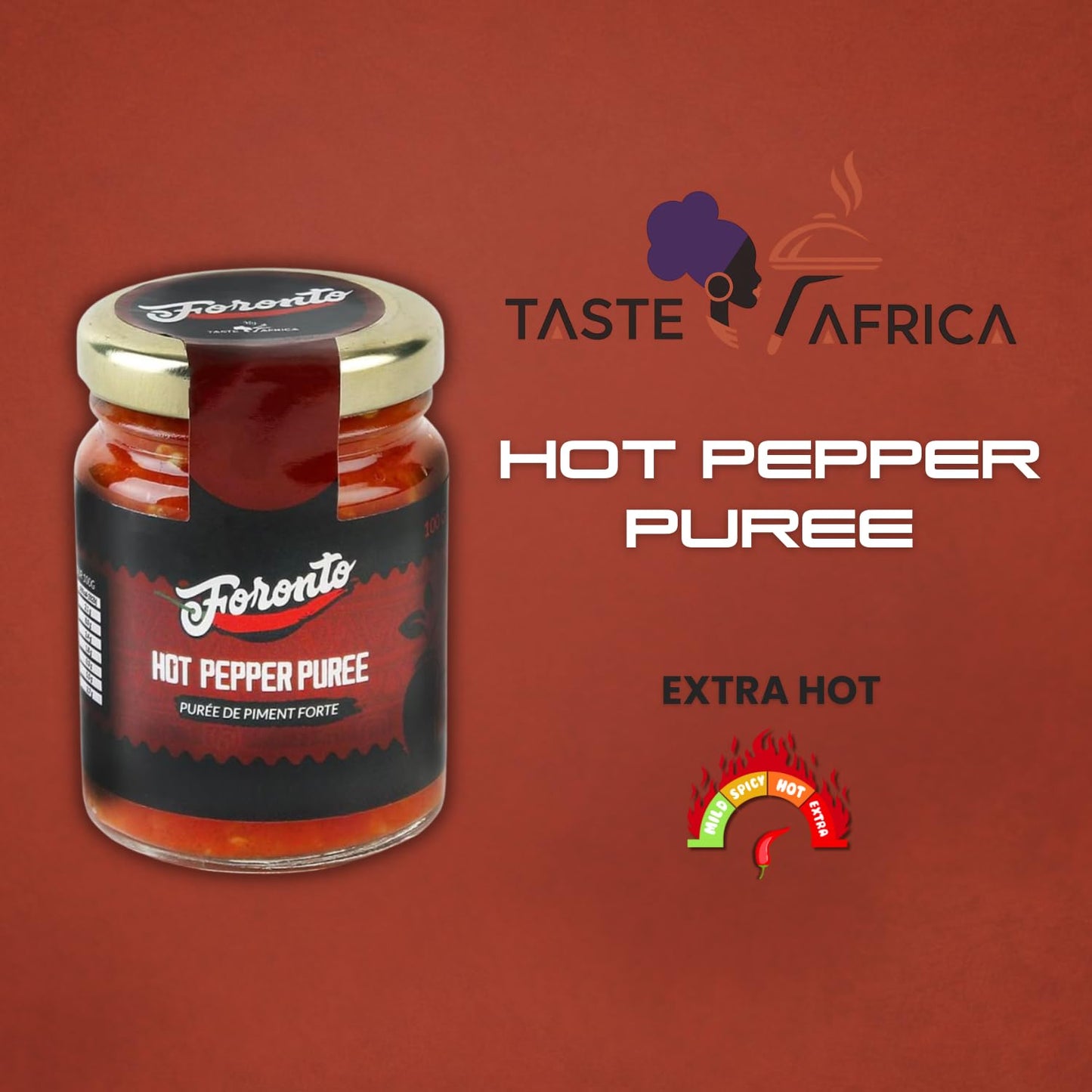 Authentic Taste Africa Pepper Sauces & Purees - Traditional West African Chili Sauce Made with a Variety of Peppers, Ginger & Garlic, Flavor-Packed