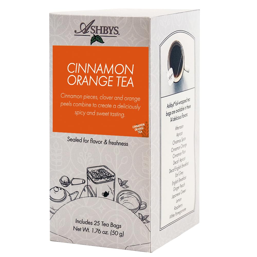 Ashbys Tea Cinnamon Orange Herbal Tea Bags - 25 Count Box