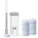 oshang Disposable Toilet Brush - Toilet Bowl Cleaner, Toilet Cleaning Supplies, Toilet Brush with Holder, 14 Refills for Deep Cleaning and Hygienic