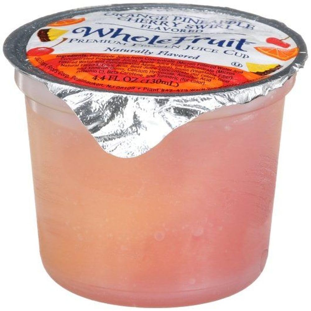 Whole Fruit Orange Pineapple and Cherry Swirl Premium Juice Cup, 4 Ounce -- 96 per case.