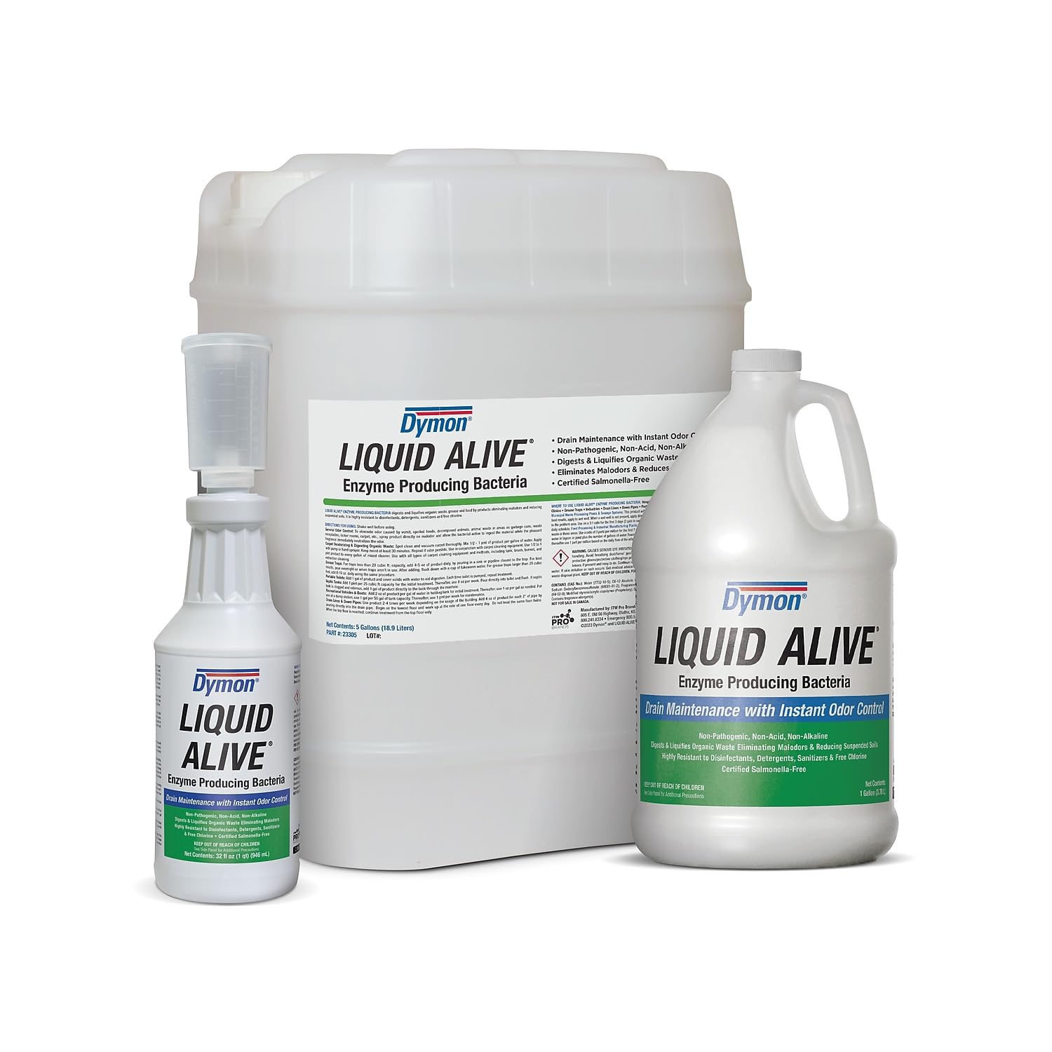 LIQUID ALIVE Odor Digestant Enzyme Multi-Surface and Drain Cleaner 32 oz, 4/Carton (33601)