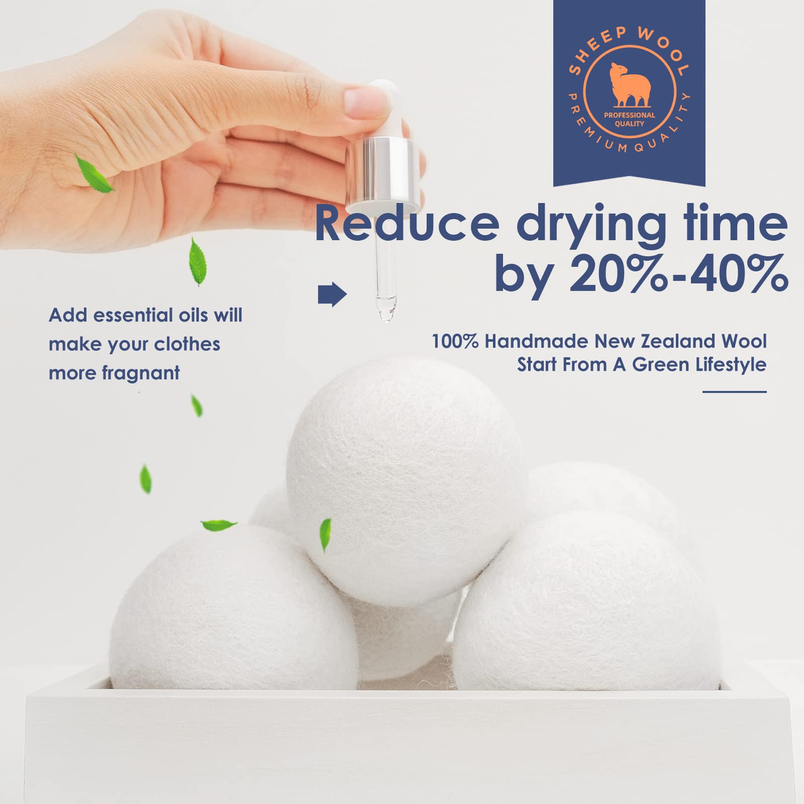 Wool Dryer Balls Handmade 3 Pack XL,Organic Laundry Dryer Balls,100% New Zealand Wool Natural Fabric Softener,Reusable 1000 Loads,Wrinkles Free