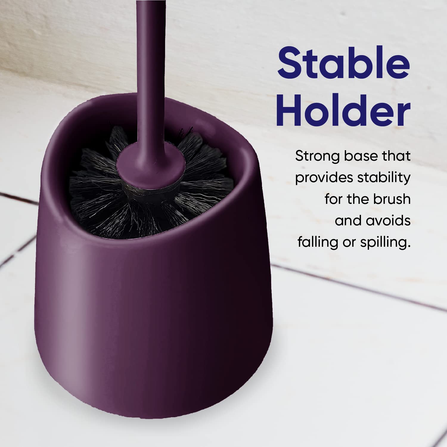 Toilet Brush Cleaner and Holder Purple Toilet Bowl Cleaner Brush with Scrubbing Wand, Brush and Storage Caddy for Easy Bathroom Cleaning