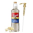 Torani White Chocolate Syrup 1 Liter Bottle with Pump - Premium Coffee Flavoring with Natural Ingredients for Lattes, Mochas, Desserts, Cocktails