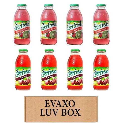 SELPONT verfresh Juice 16 oz. pack of 8 , Everfresh Kiwi Strawberry , Everfresh Cherry. by evaxo