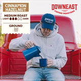 Downeast Coffee Roasters Ground Coffee - Cinnamon Hazelnut, Medium Roast, Spicy, Sweet and Nutty Flavor (GROUND COFFEE, 11oz bag)