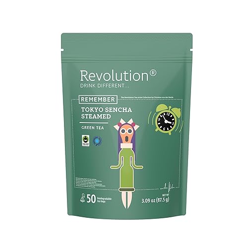 REVOLUTION TEA® Sencha Green Tea [THE ORIGINAL] - Tokyo Sencha Steamed - Premium Full Leaf Tea - Biodegradable Infuser Tea Bags - Green Tea - 50 Bags