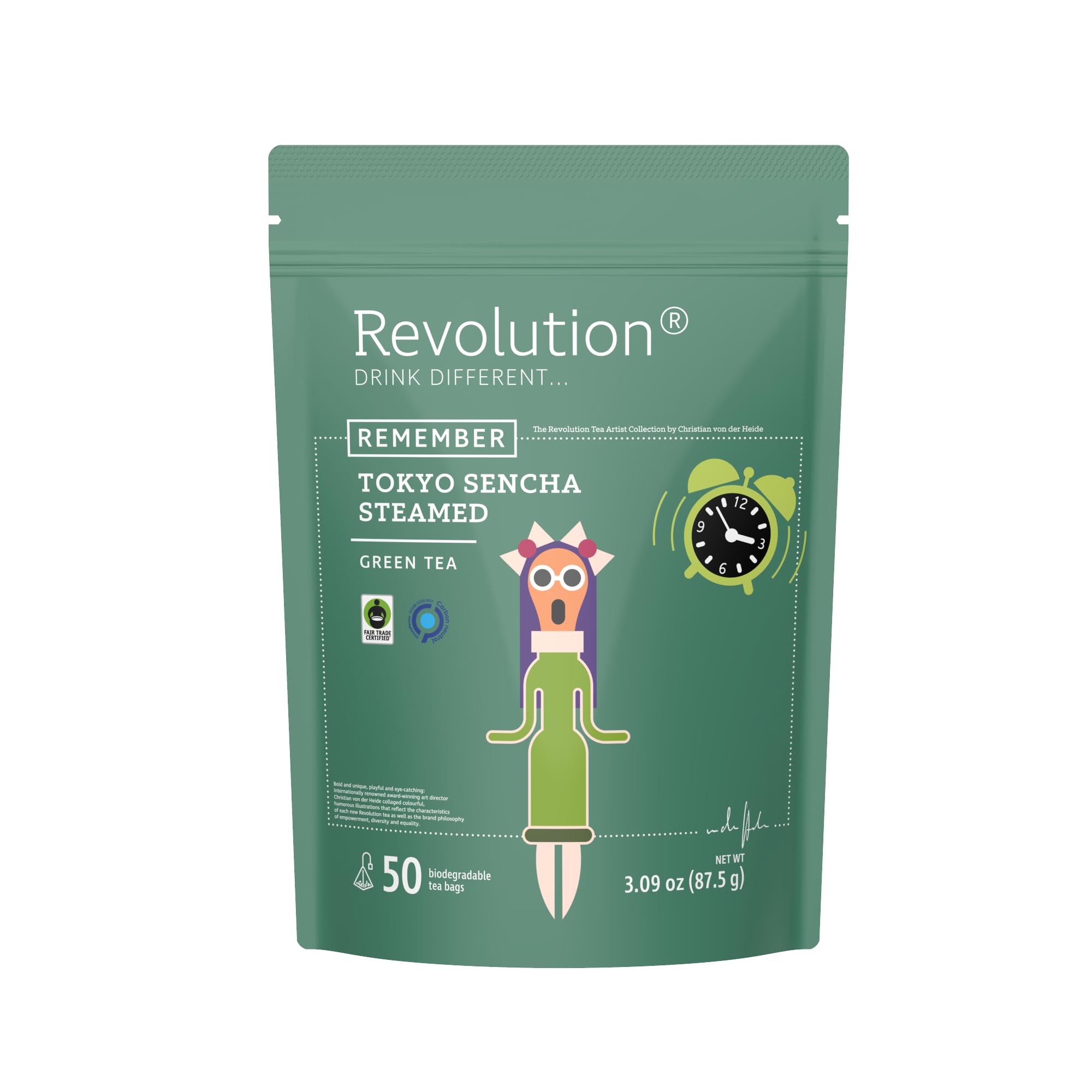 REVOLUTION TEA® Sencha Green Tea [THE ORIGINAL] - Tokyo Sencha Steamed - Premium Full Leaf Tea - Biodegradable Infuser Tea Bags - Green Tea - 50 Bags