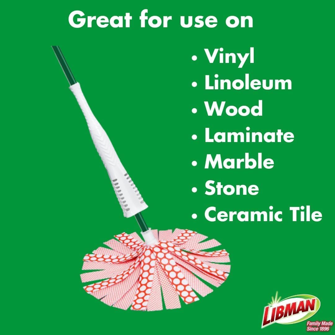 Libman Wonder Mop Head Replacement | Absorbent Microfiber | Self Wringing | Best Refill | Machine Washable | Multi-Surface Floor Mop | 3 Replacement