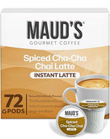 Maud's Chai Tea Latte Pods, 72 ct, Single Serve Tea Pods - 100% Gourmet Blended Tea Leaves, Compatible with Keurig K Cups Maker