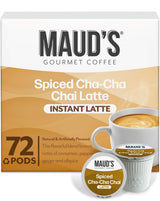 Maud's Chai Tea Latte Pods, 72 ct, Single Serve Tea Pods - 100% Gourmet Blended Tea Leaves, Compatible with Keurig K Cups Maker