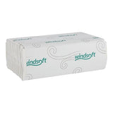 Windsoft C Fold Disposable Bathroom Paper Towels, 2,400 Recycled White Hand Towels, 200 Towels Per Pack, 12 Packs Per Carton, 13.25"x10.2", Embossed