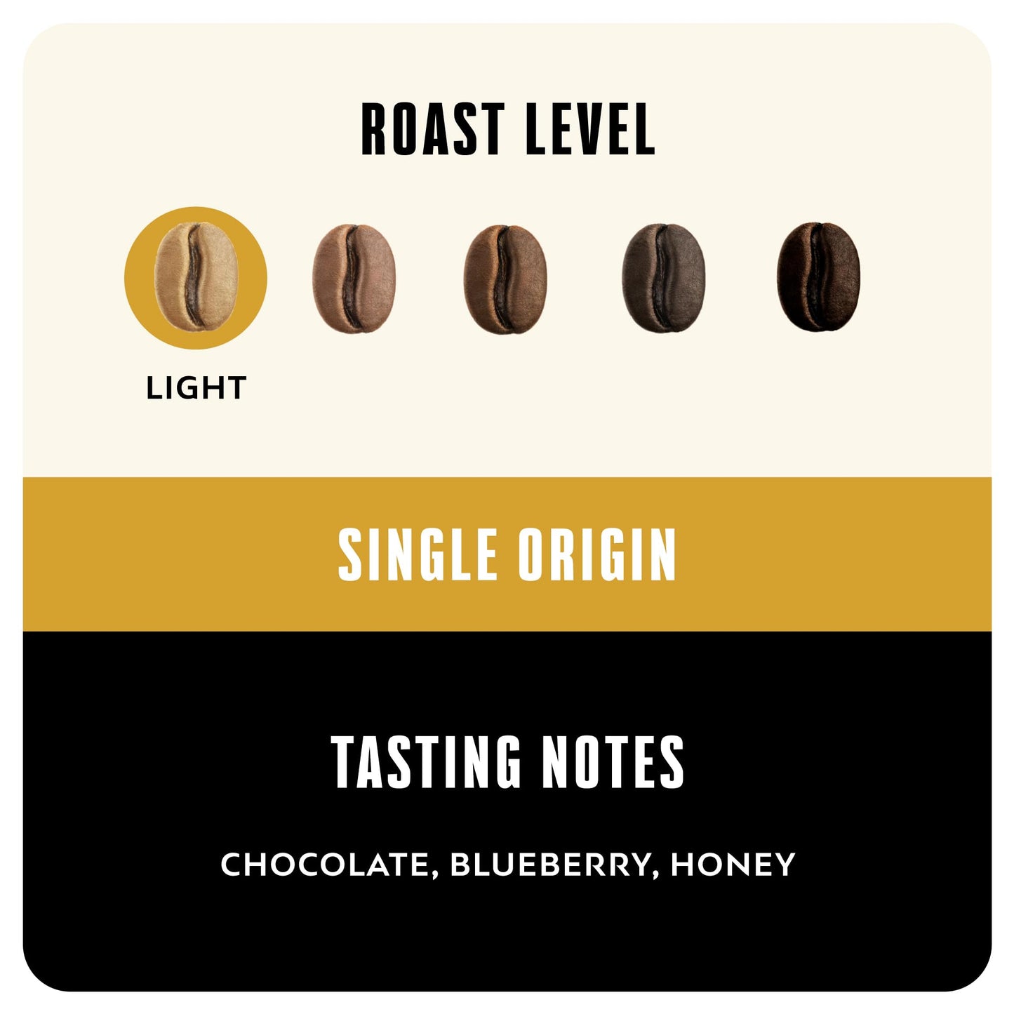 BLK & Bold Whole Bean Coffee, Limu Ethiopia Light Roast, Single Origin Coffee Beans, Chocolate Blueberry Honey Notes, Fresh Roasted Coffee for Drip