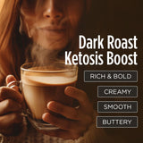 VitaCup Keto Max Dark Roast Coffee Pods, Ketosis & Energy, Butter, MCT Oil, Turmeric, B Vitamins, D3, All-In-One Keto Single Serve Pod Compatible