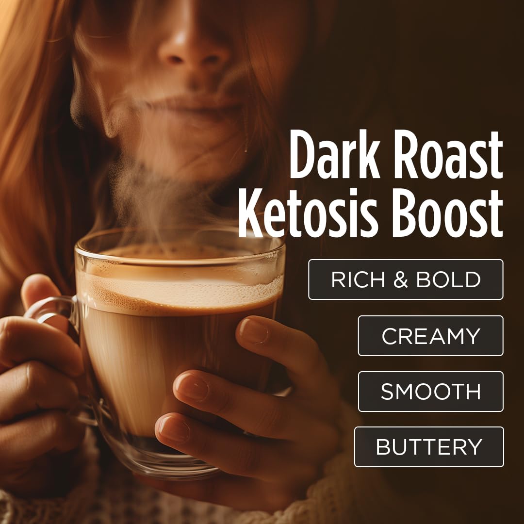 VitaCup Keto Max Dark Roast Coffee Pods, Ketosis & Energy, Butter, MCT Oil, Turmeric, B Vitamins, D3, All-In-One Keto Single Serve Pod Compatible