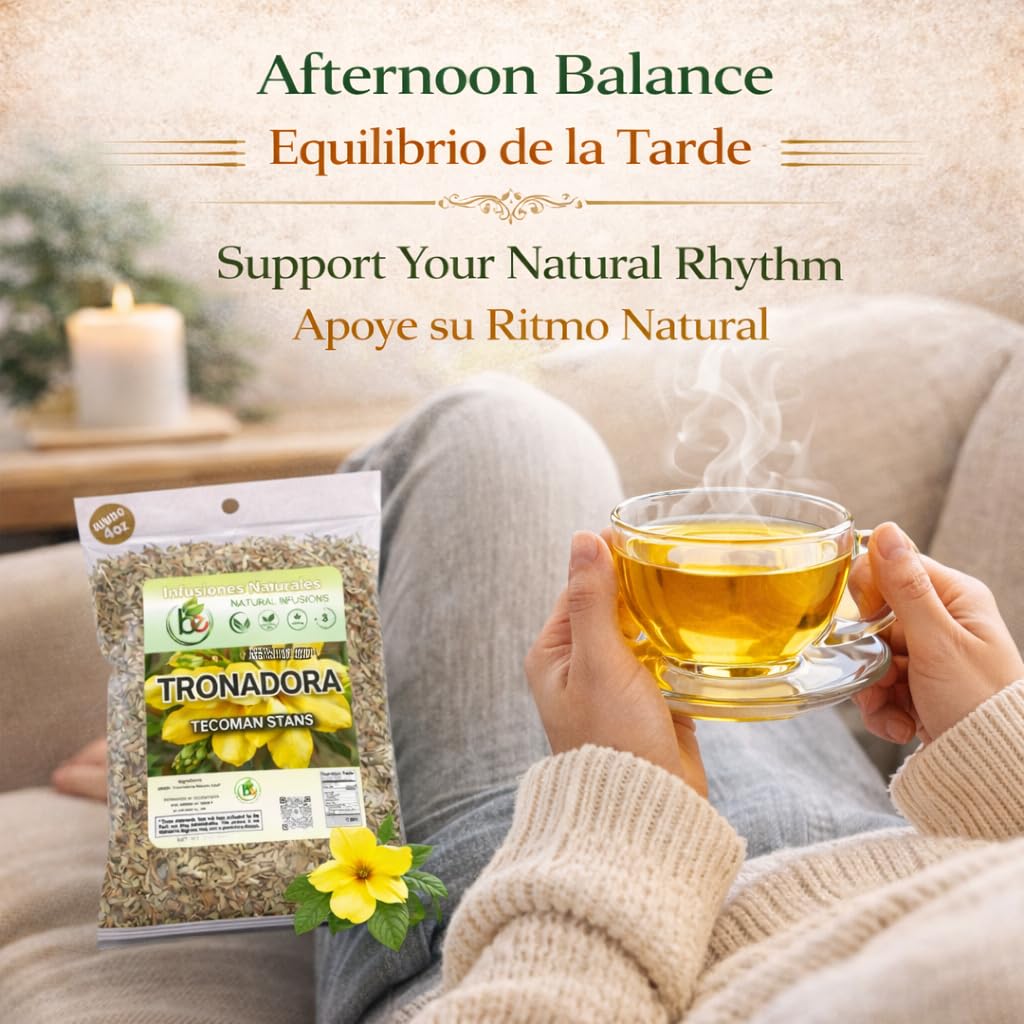 Tronadora Herbal Tea 4 oz (113g) - 100% Natural Yellow Elder Leaves (Tecoma stans) - Traditional Mexican Retama Loose Leaf Te, Caffeine-Free, Vegan