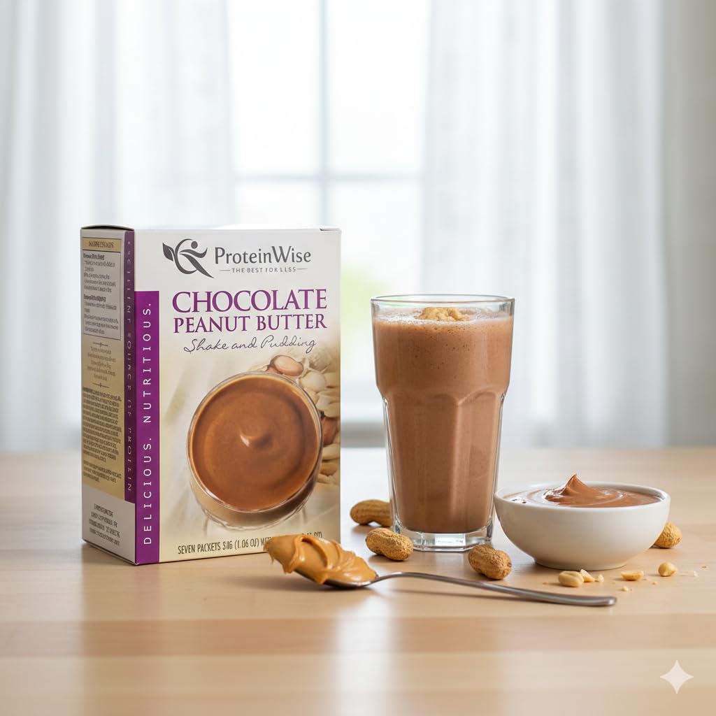 ProteinWise - High Protein Chocolate Peanut Butter Shake Or Pudding - 7/Box