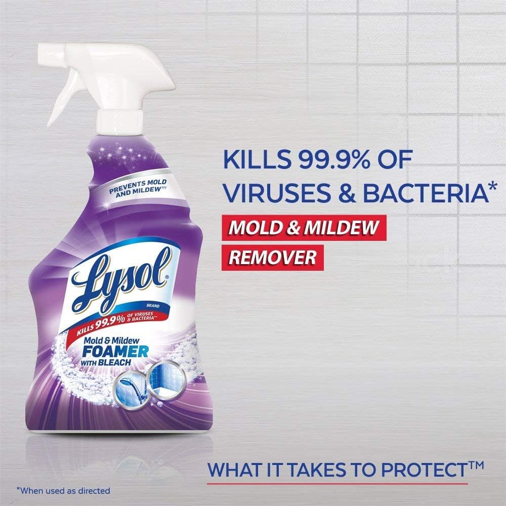 Lysol Mold and Mildew Remover, 2 Pack Bathroom Cleaner Spray, Whitens and Removes Soap Scum and Stains on Tiles, Grout, Bathtubs, Toilets, Sinks, 32