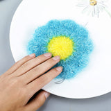 6 Pcs Flower Shaped Acrylic Dish Scrubbers, Colorful Kitchen Sponge Net Dish Cloths for Washing Dishes for Cookware, Tubs, Sinks