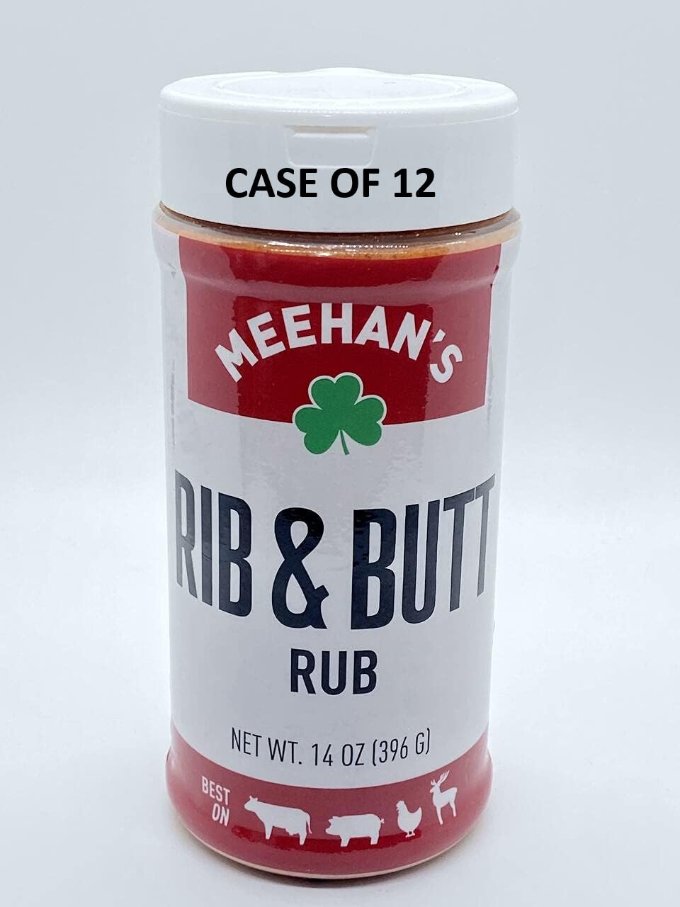 Meehan’s Rib Rub - BBQ Rub for Ribs & Smoking, Rich Balanced Flavor, 14 oz Shaker (Case of 12)
