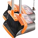 2-Pack is More economical,Upgraded Broom and Dustpan,with 52" Long Handle, Dustpan Teeth with self-Cleaning Function, Indoor and Outdoor Sweeping