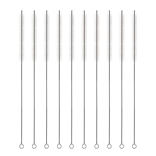 Extra Long Straw Cleaning Brushes for Stanley Cups, 12-Inch Length with 12mm Wide Nylon Bristles for 40/30/20 oz Tumblers (10 Pack)