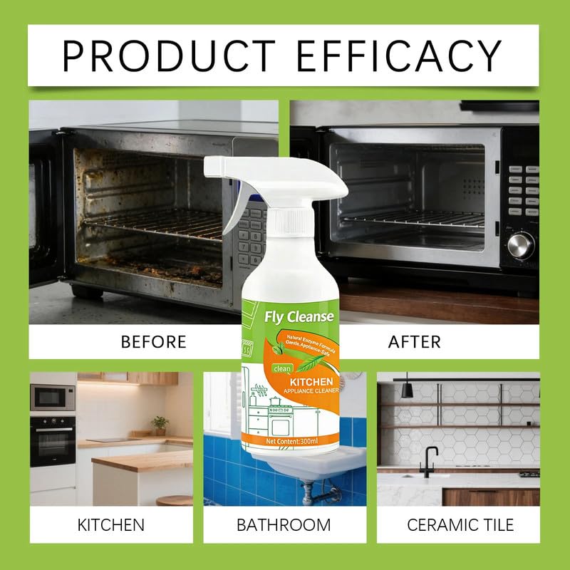 Fly Cleanse FlyCleanse Spray, FlyCleanse Kitchen Cleaner, Electrolyzed Ion Kitchen Cleaner Spray, Natural Enzyme Formula Liquid Cleaner for Household