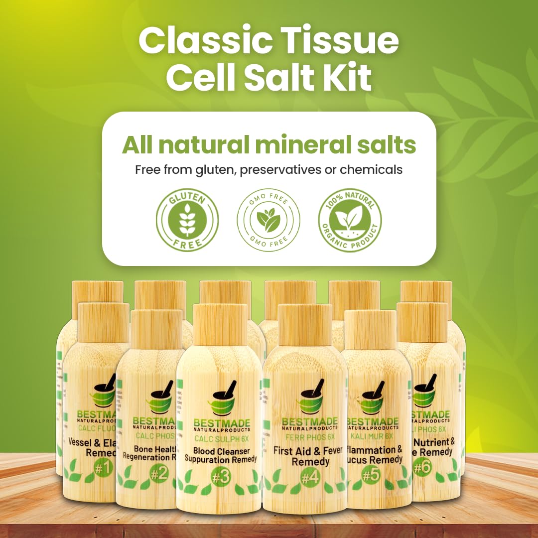 Bestmade Classic Tissue Cell Salt Kit, All 12 Schussler Cell Salts - Boost Your Immune System, Provide Cellular Nutrition Vital to Cellular Function