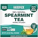 HANDPICK, Spearmint Tea Bags (100 Herbal Tea Bags) |Refreshing Mint Tea | Non-GMO | Round Eco-Conscious Teabags