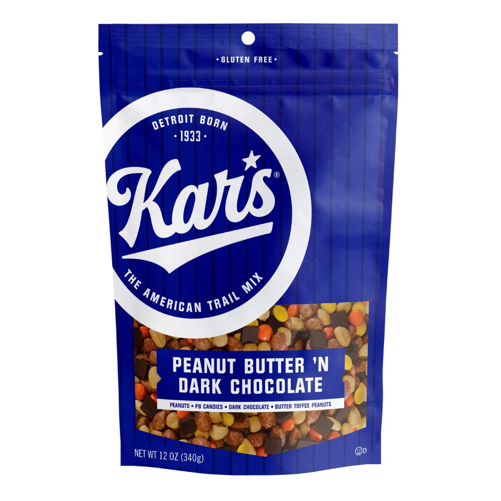 Kar’s Nuts Peanut Butter ‘N Dark Chocolate Trail Mix, 12 oz Resealable Pouches - Pack of 1 - Gluten-Free Snacks
