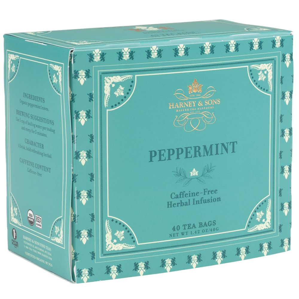 Harney & Sons Peppermint Tea, 40 Tea Bag Box