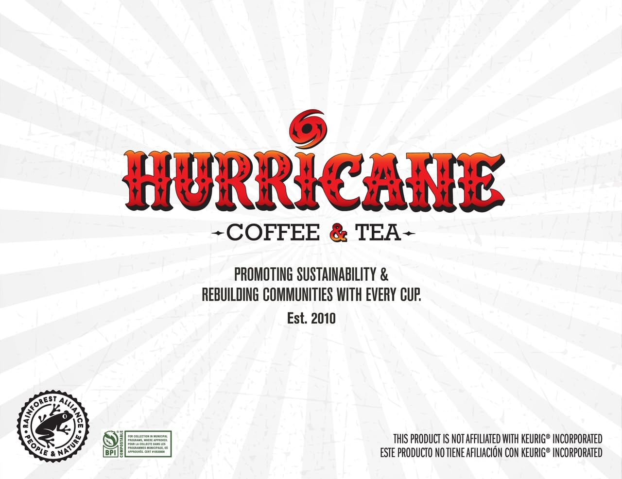 Hurricane Coffee Nor'easter Dark Roast, Compostable Single Serve Coffee Pods Compatible with Keurig K-Cup Brewers, 20 Count per Box, 2 Boxes