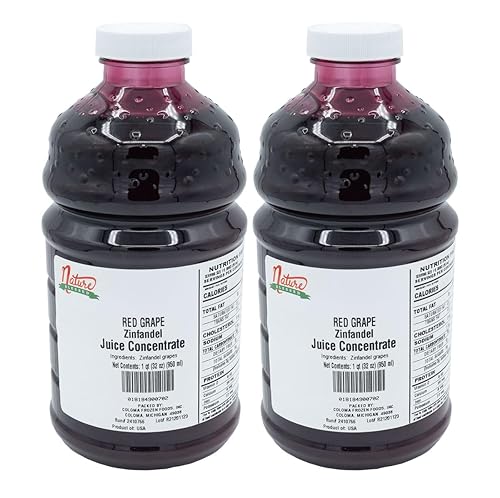 Nature Blessed 100% Zinfandel Red Grape Juice Concentrate - 2 Quarts (2/32 fl oz bottles), Applications: Home Wine Making, Home Brewing, Distilling