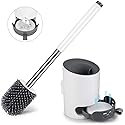 BICMTE Toilet Brush and Holder, 304 Stainless Steel Toilet Bowl Brush Rust-Resistant with Small Baffle More Ventilation,2 Pack Toilet Brush Clean Set