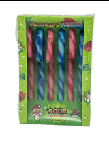 Warheads Sour Candy Canes, Black Cherry and Blue Raspberry, 2.64 Ounce 6ct (2)