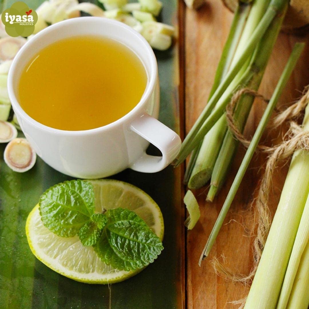 Iyasa Holistics Organic Lemongrass 4 oz - USDA Certified Lemongrass Tea Loose Leaf Cuts, Caffeine Free Tea - East Indian Malabar Grass For Cooking