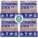PUMIE Scouring Stick for Toilet (4-Pack) - Heavy Duty Cleaning Pumice Stone for Hard Water Rings, Rust & Stains - Non-Toxic & Chemical-Free - Natural