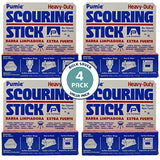 PUMIE Scouring Stick for Toilet (4-Pack) - Heavy Duty Cleaning Pumice Stone for Hard Water Rings, Rust & Stains - Non-Toxic & Chemical-Free - Natural