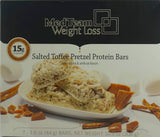 Salted Toffee Pretzel Protein Bar (7 bars of 1.6 oz, net 10.9 oz) - High Protein Salted Toffee Pretzel Bar