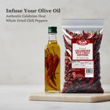 Alma Gourmet Whole Dried Calabrian Red Hot Chili Peppers - Peperoncino Secco Calabrese, Authentic Italian Spicy Peppers, Imported from Italy - 100