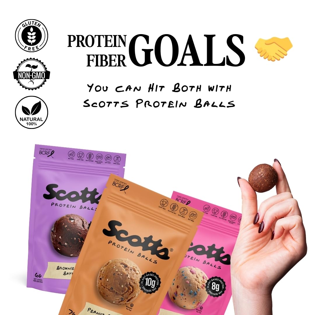 Scott's Protein Balls - 3 Flavor Variety Pack - Plant Based High Protein Snack - Gluten Free, Dairy Free, Non-GMO, Healthy Snack for Adults & Kids
