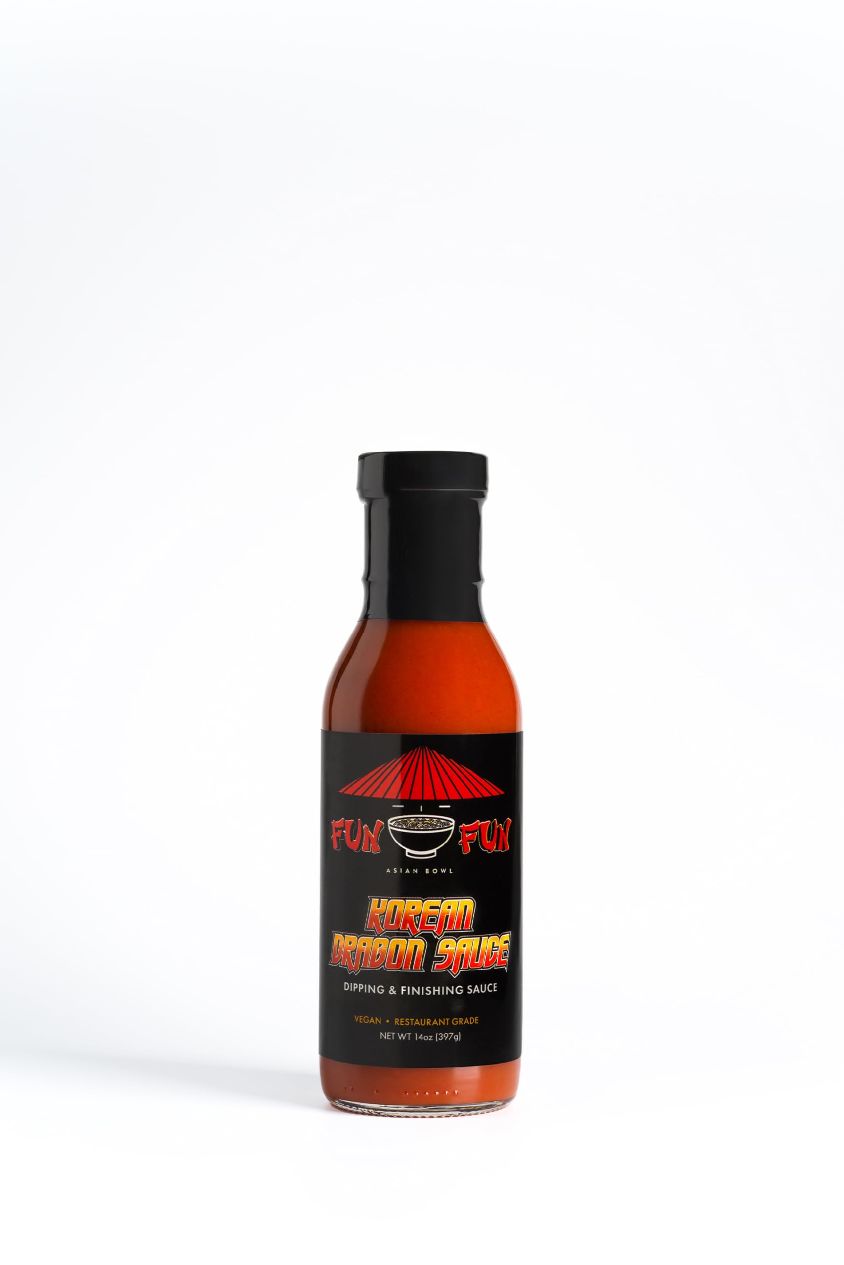 KOREAN DRAGON SAUCE BY FUN FUN ASIAN BOWL.(12floz, pack of 1) Dipping for meats, fish, dumplings, noodles, and fried chicken. Vegan friendly. Sweet