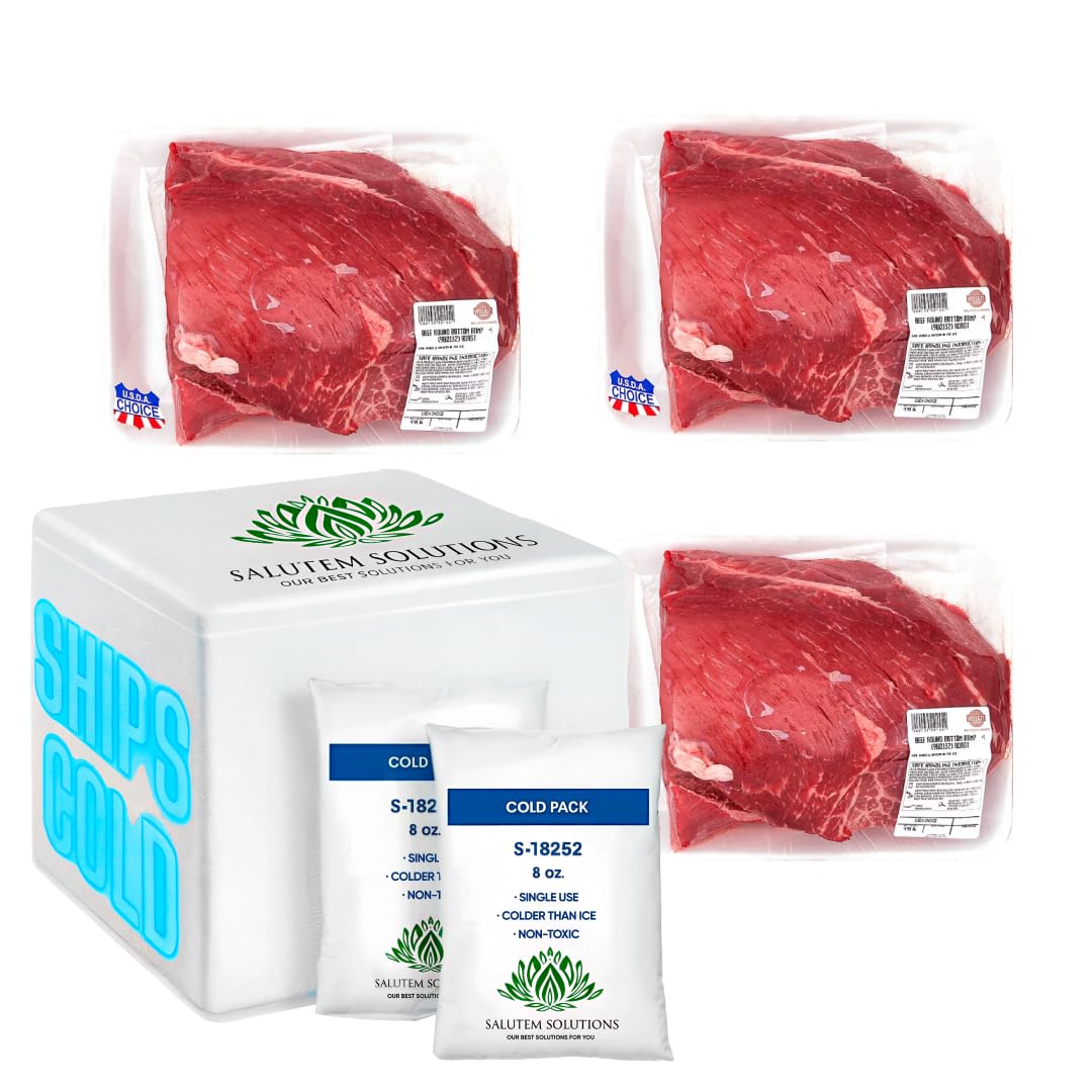 Salutem Vita - Round Bottom Round Rump Roast, 4 lb (actual weight may vary within 5%) - Pack of 3
