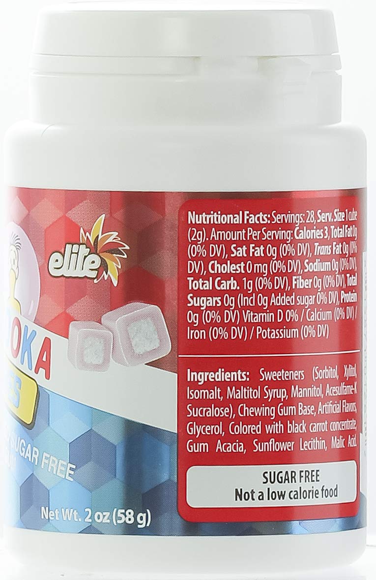 Elite Bazooka Flavored Gum Cubes Sugar Free Bubble Gum Cubes, 2oz (6 Pack) "IMPORTED FROM ISRAEL" Aspartame Free, Gluten Free