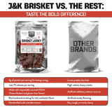 J&K Jerky Sweet & Spicy Brisket, Hand Crafted Small Batch American Made Slab Jerky - Soft & Tender - 7oz Big Bag of Jerky's
