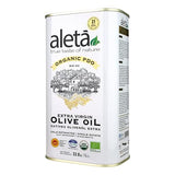 Aleta, USDA Organic Greek Extra Virgin Olive Oil, EU Certified Single Estate PDO Greece, 1 Lt (33.8 oz.) Tin, Kosher EK, Pack of 1