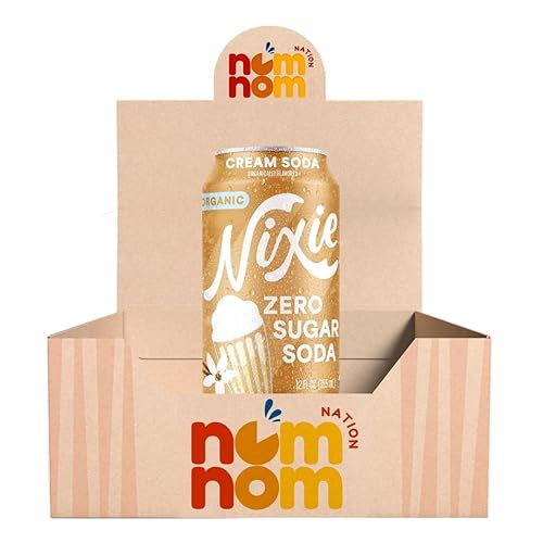 Nixie Soda Zro Sgr Crm Soda Og - 12 fl oz Can Cream - Pack of 1 - Prebiotic Inspired Alternative to Cola Root Beer Ginger Ale and Orange with a Random